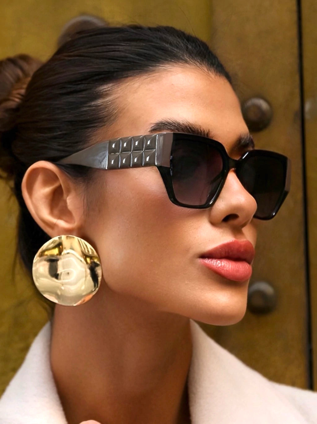 Óculos de Sol Quadrado Tina 2.0 - Preto Degradê/ Preto Marrom Claro - Acetato