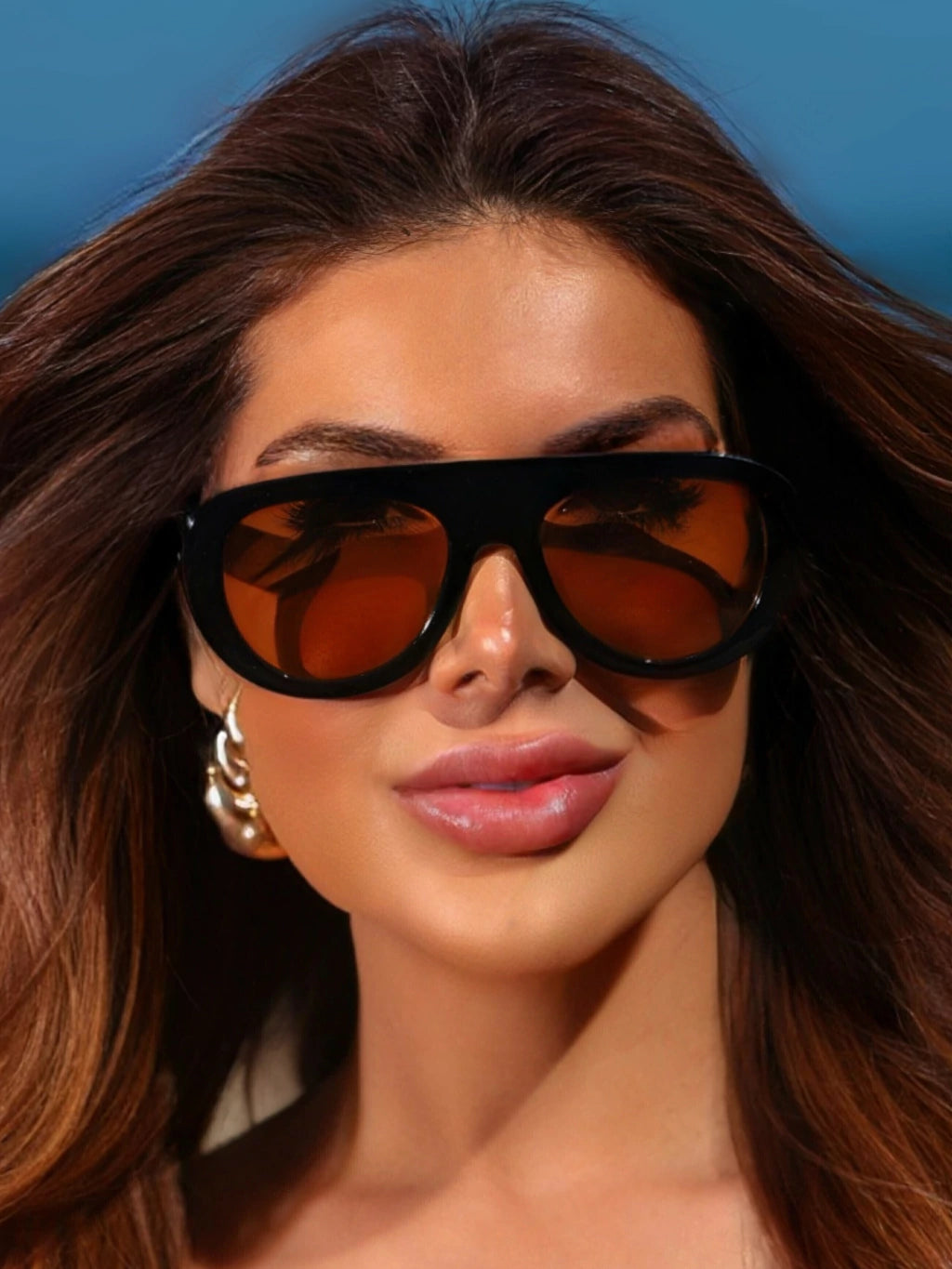 Óculos de Sol Maxi Aviador Oregon 2.0 - Marrom Preto - Acetato