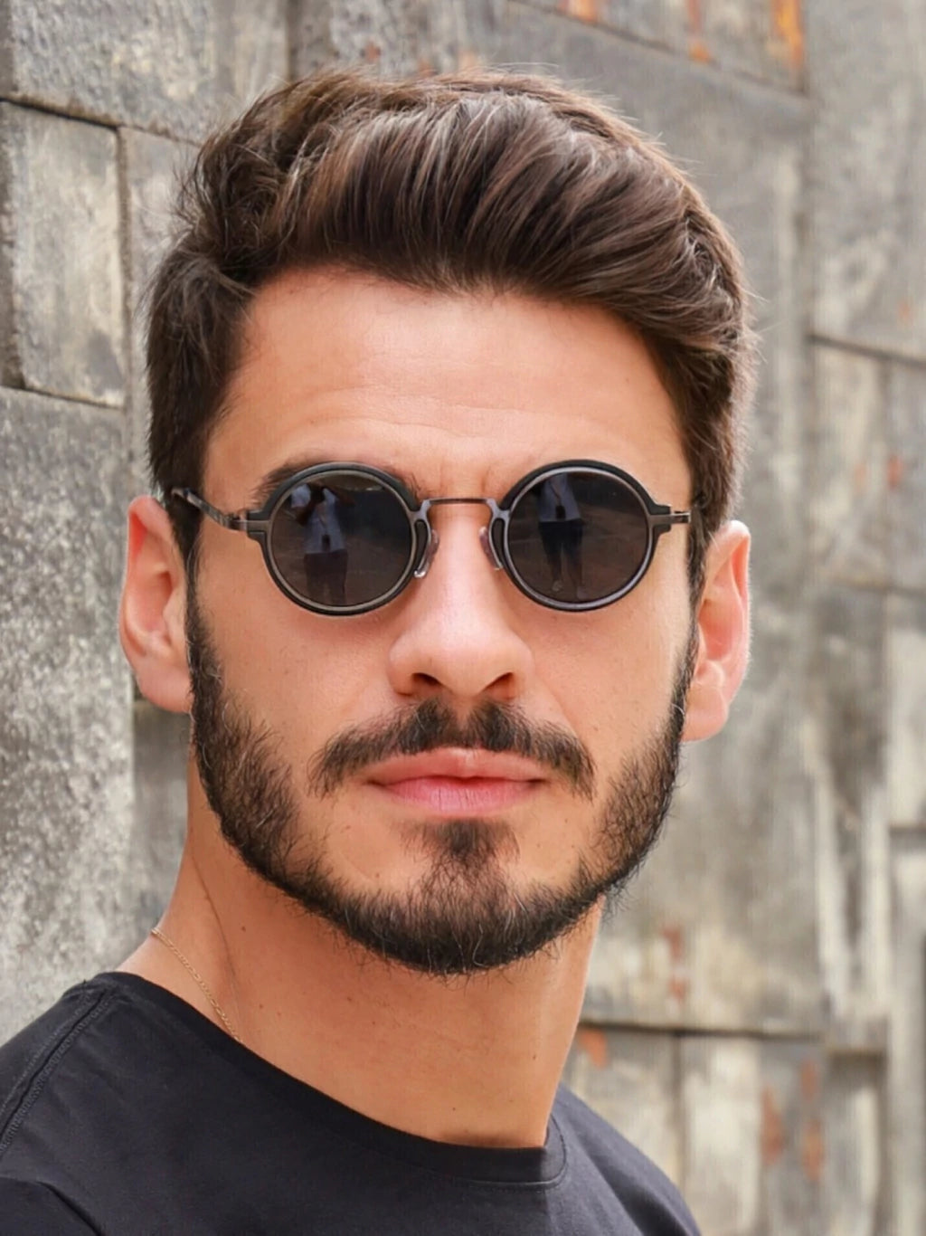 Óculos de Sol Redondo Kiev Premium 2.0 - Preto - Metal