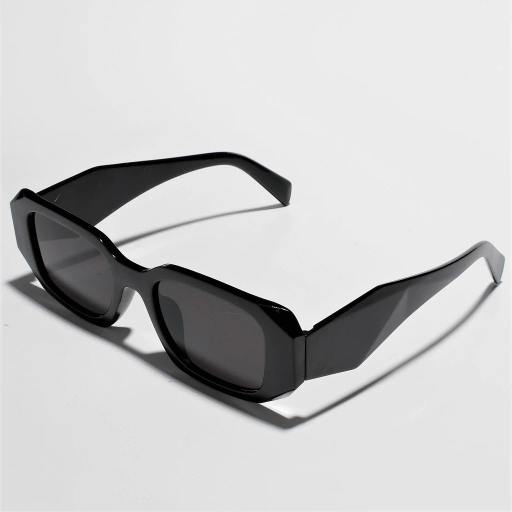 Óculos de Sol Blogueira Retangular Diamond - Preto - Injetado