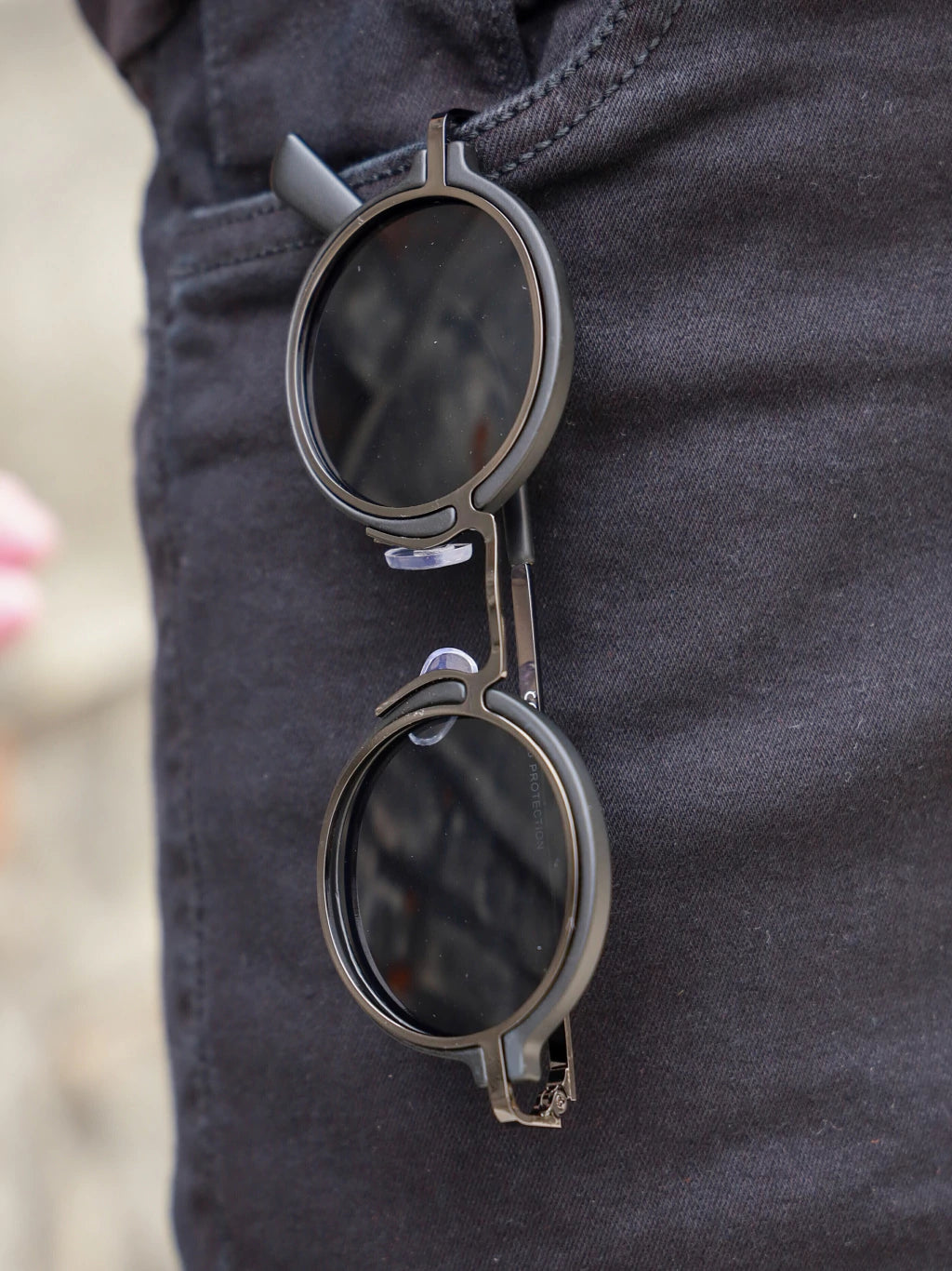 Óculos de Sol Redondo Kiev Premium 2.0 - Preto - Metal