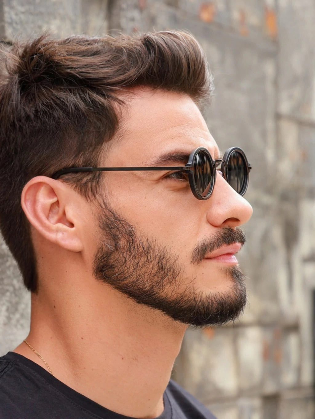 Óculos de Sol Redondo Kiev Premium 2.0 - Preto - Metal