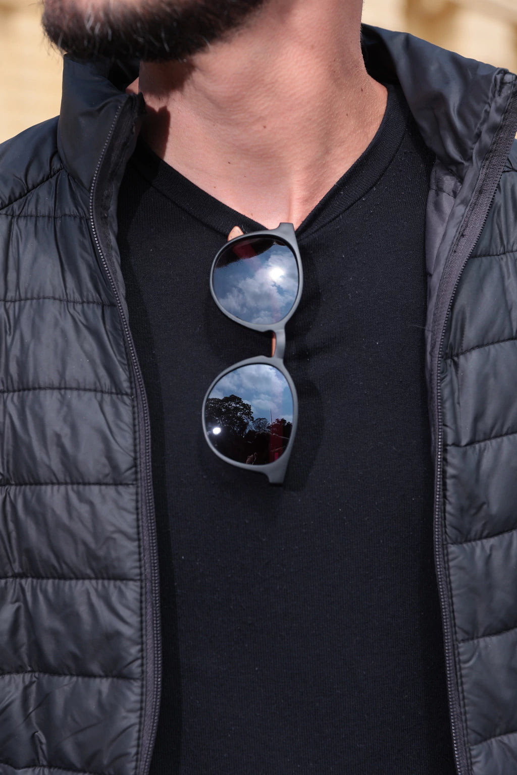 Óculos de Sol Redondo Barcelona - Preto Marrom - Acetato