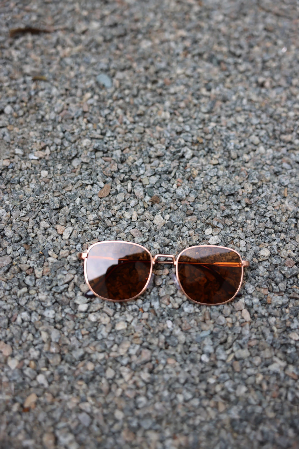 Óculos de Sol Redondo Florença 2.0 - Marrom Degradê/ Rose Vermelho - Metal