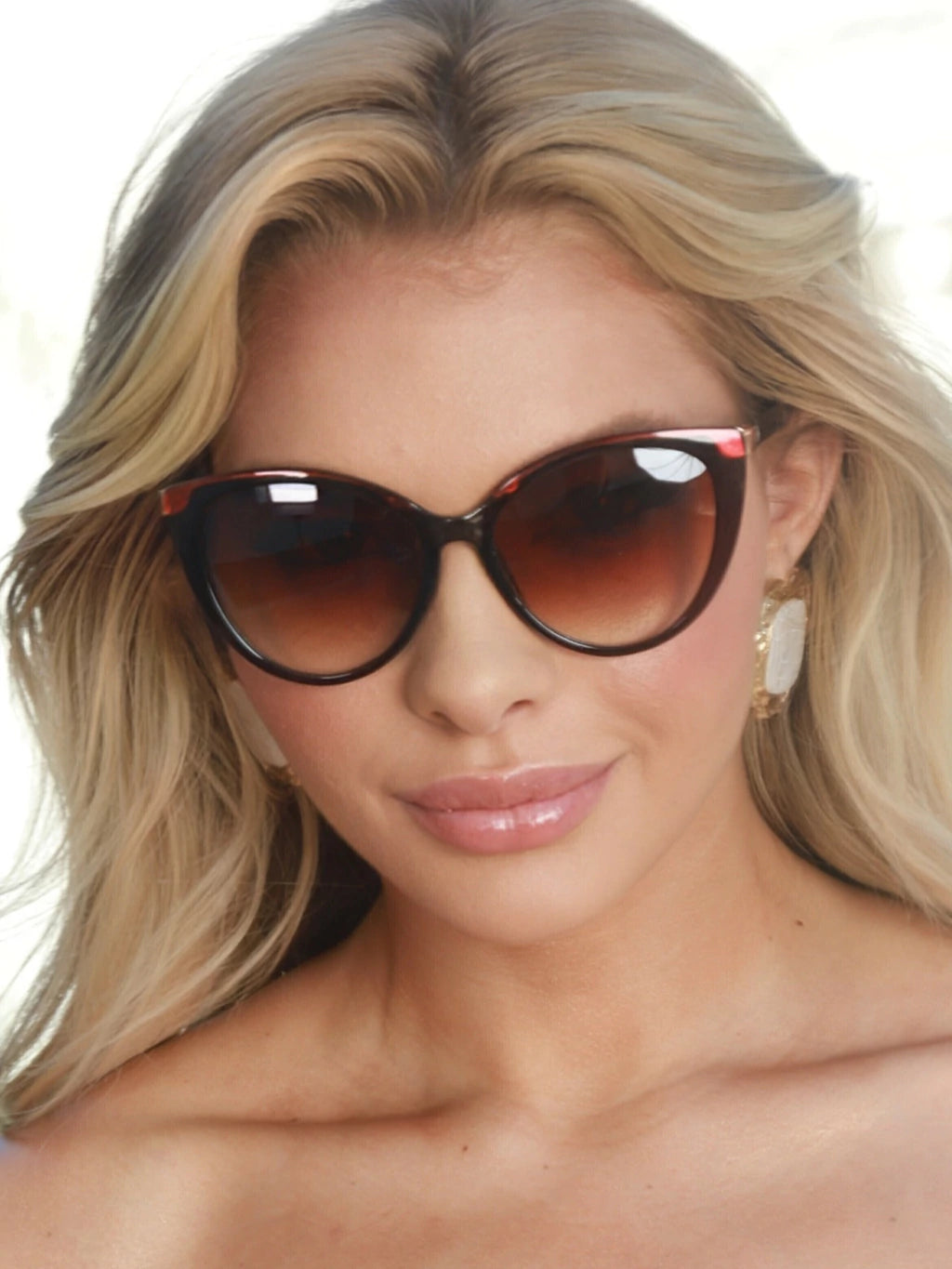 Óculos de Sol Gatinho Naeska - Marrom Degradê - acetato