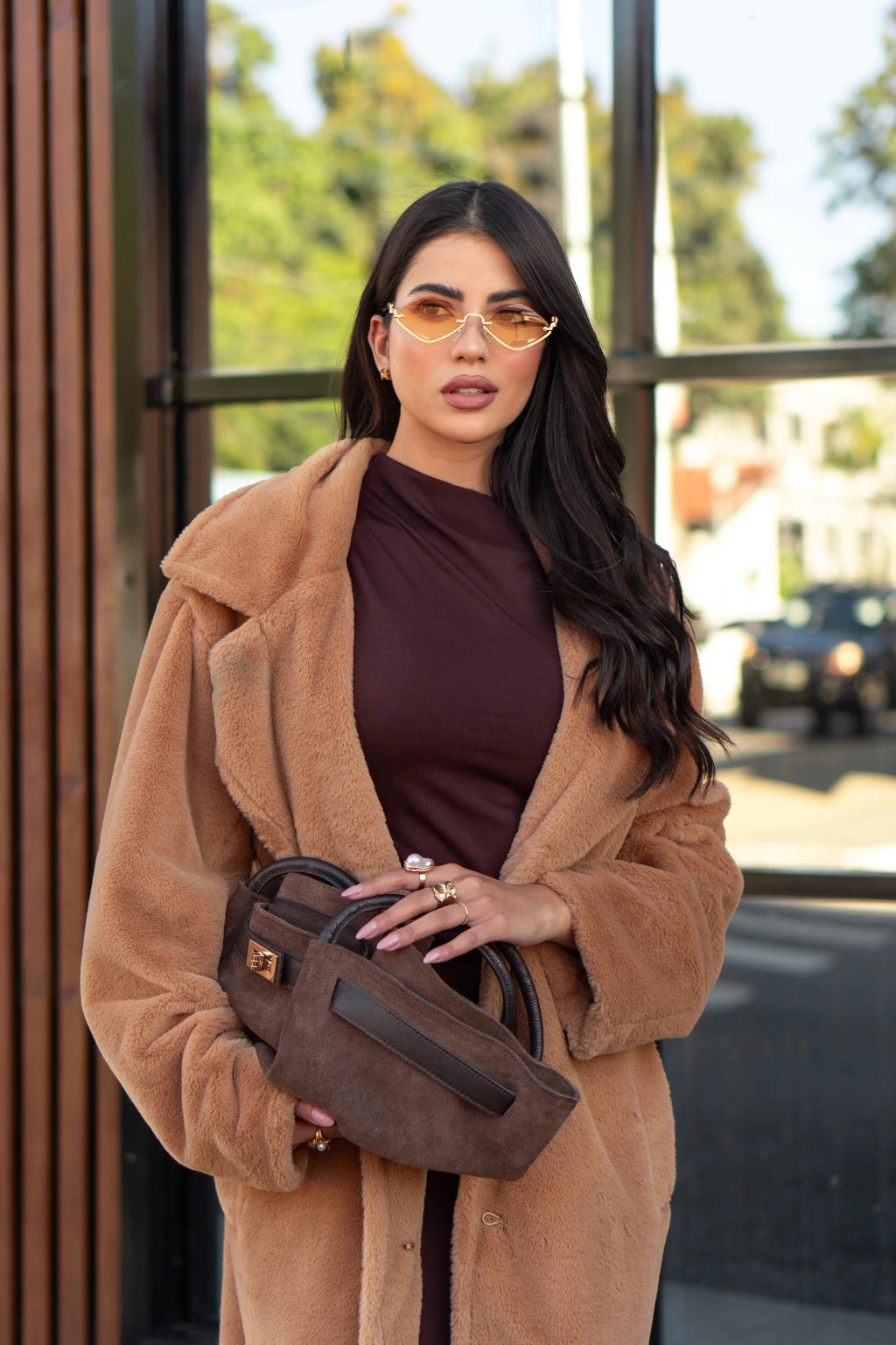 Óculos de Sol Losango Naomi 2.0 - Amarelo Degradê /Dourado Preto - Metal