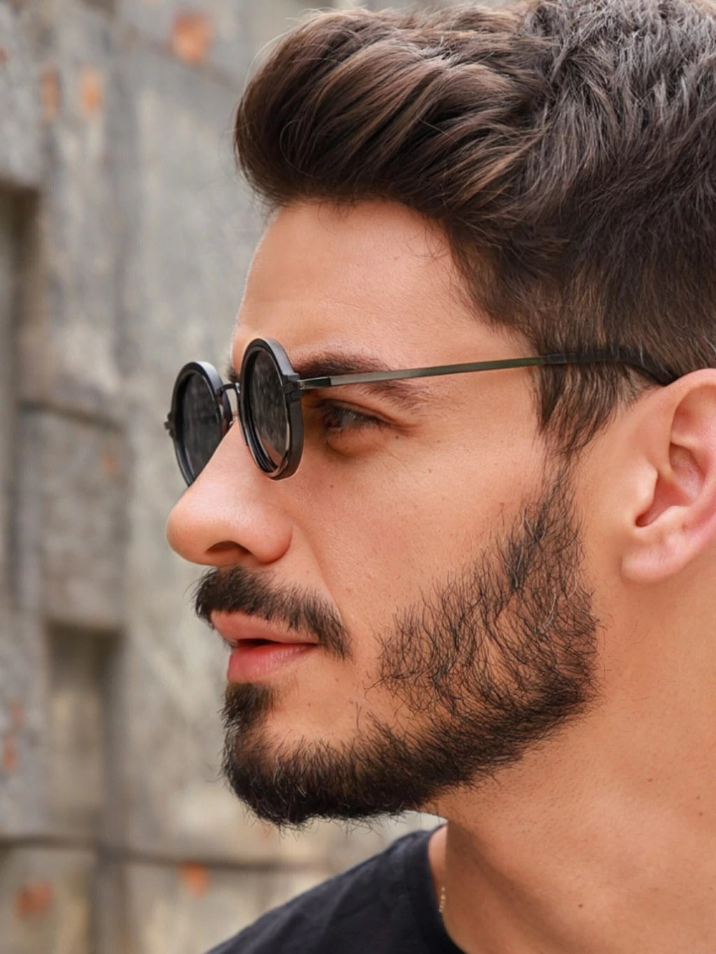 Óculos de Sol Redondo Kiev Premium 2.0 - Preto - Metal