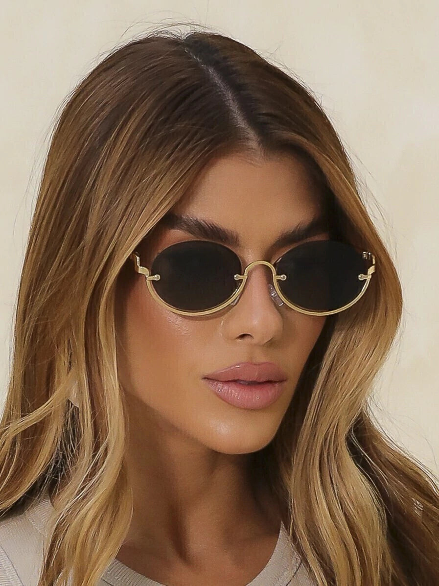 Óculos de Sol Rebeca - Metal - Preto/Dourado