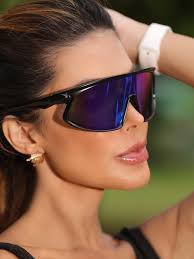 Óculos de Sol Esportivo Máscara Nitro - Azul Roxo Espelhado - Injetado.