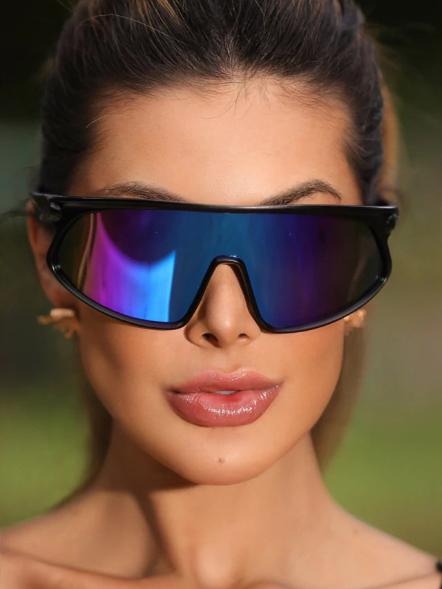 Óculos de Sol Esportivo Máscara Nitro - Azul Roxo Espelhado - Injetado.