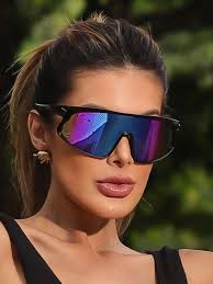 Óculos de Sol Esportivo Máscara Nitro - Azul Roxo Espelhado - Injetado.