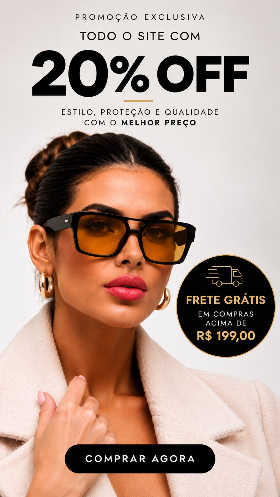 Promoção exclusiva: todo o site com 20% OFF e frete grátis acima de R$ 199 - Ótica Santoro